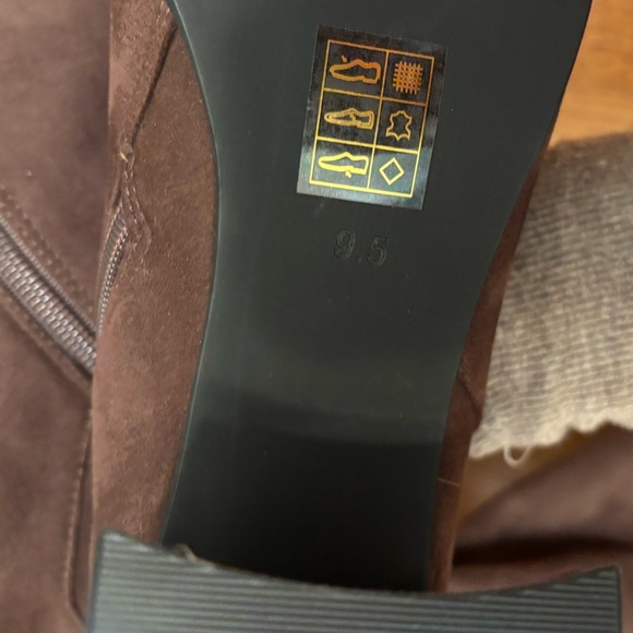 new Jeffrey Campbell hot lava knee high block heel boots in chocolate brown - Picture 7 of 8